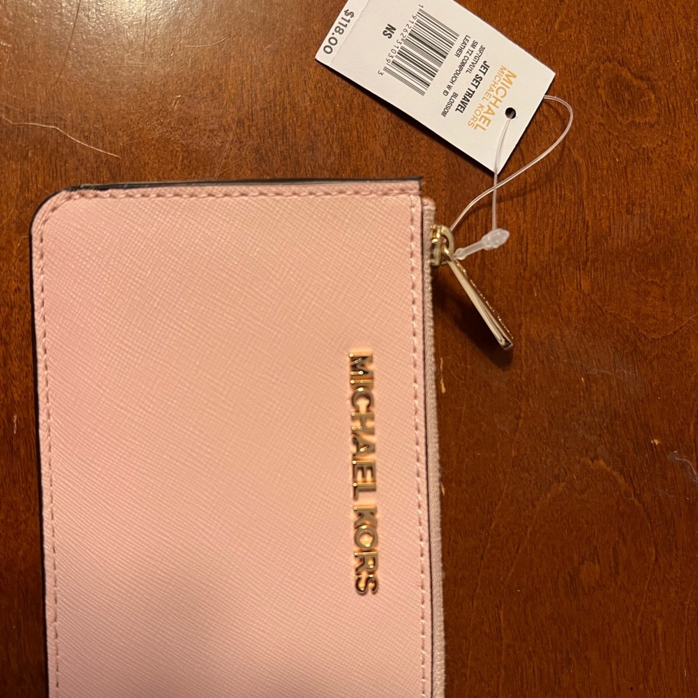 Michael kors small coin pouch wallet w/ID pink brand new with tags.